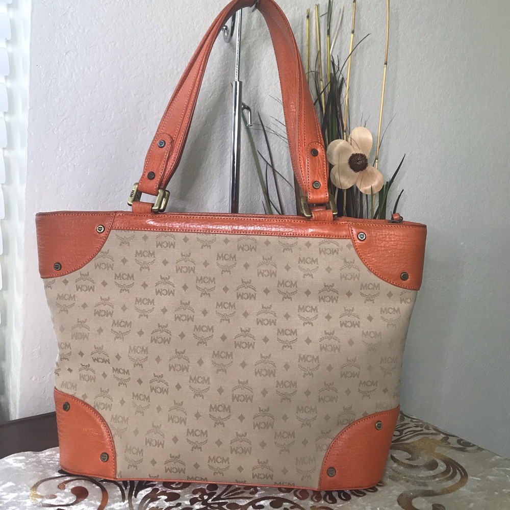 Moving sale! MCM leather canvas fabric handbag - Picture 8 of 8